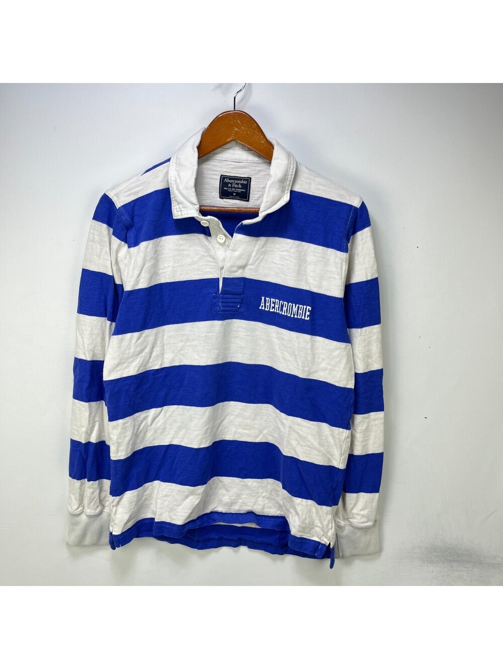 Vintage Y2K Abercrombie & Fitch Striped Rugby Long Sleeve M